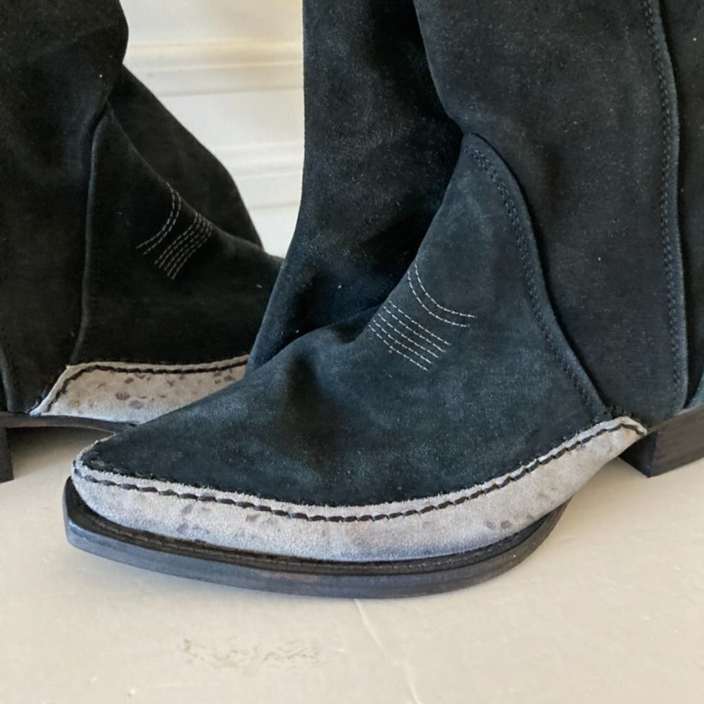 Free People Black Over the Knee Boots